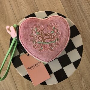 NWT Juicy Couture Juicy In Bloom  Heart ZA Coin Purse - Cherry Blossom